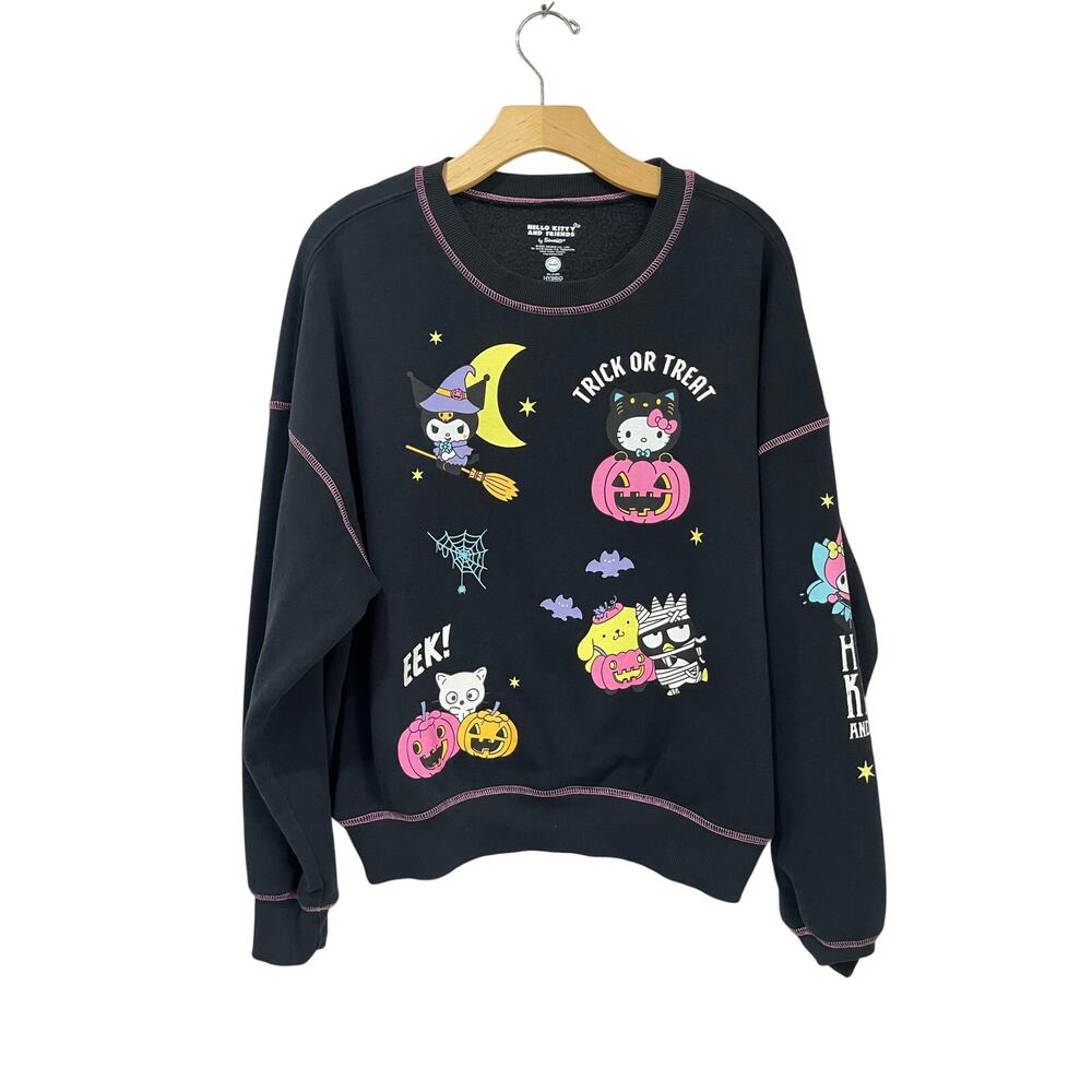 Hello Kitty Trick or Treat Sweatshirt Large Sanrio Halloween Graphic